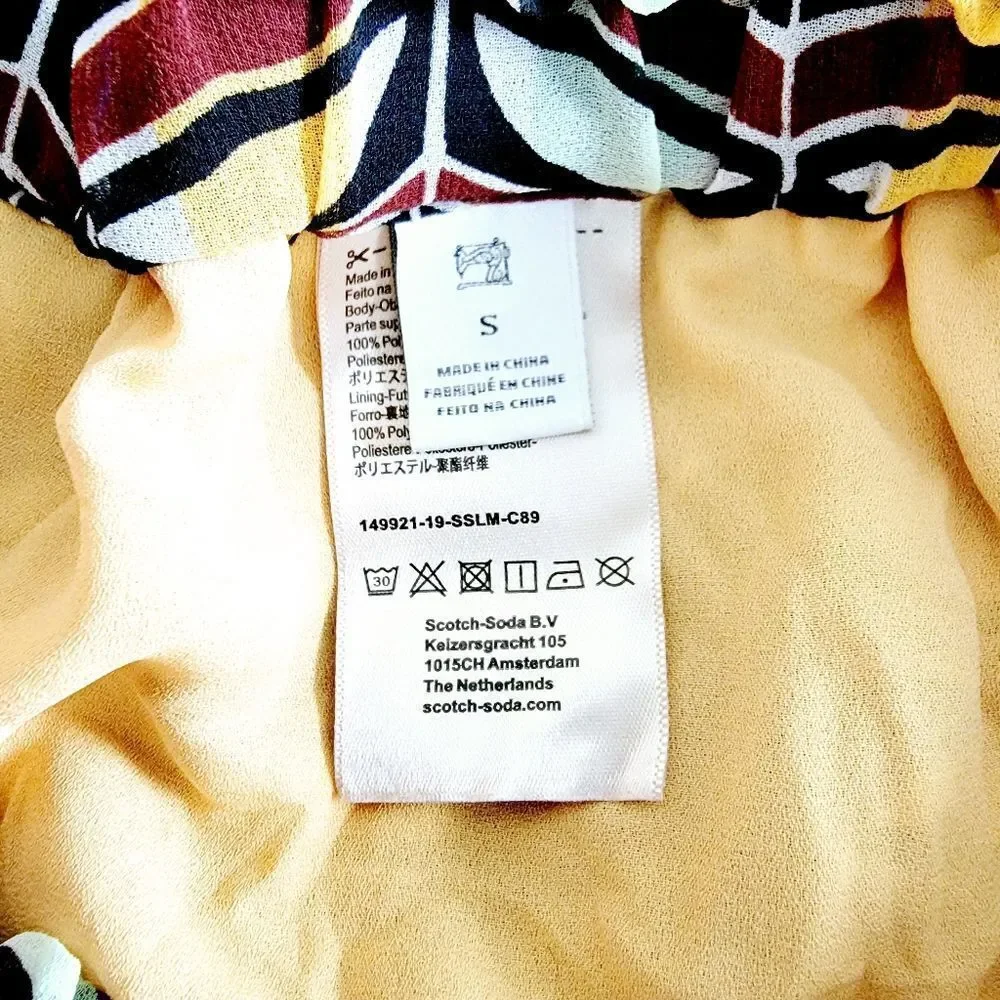 Scotch & Soda mini skirt patterned ruffle 90s vibes small red yellow - Picture 5 of 6
